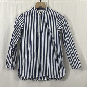 Everlane Striped Popover Blue White Poplin Coastal Preppy Shirt Womens Size 2